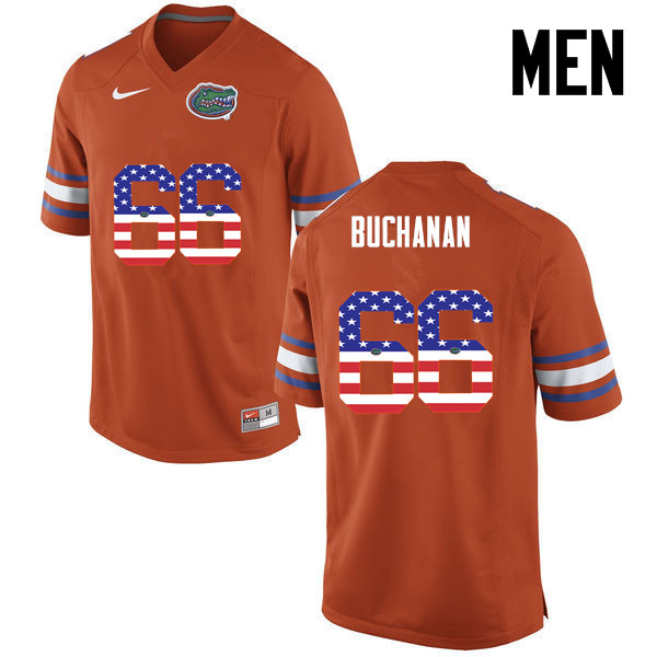 Men Florida Gators #66 Nick Buchanan College Football USA Flag Fashion Jerseys-Orange